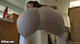 Big ass milf in white yoga pants showing off her huge ass and camel ...