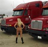 nude outdoors, naked at the truck lot, milf blonde flashing, daring ...